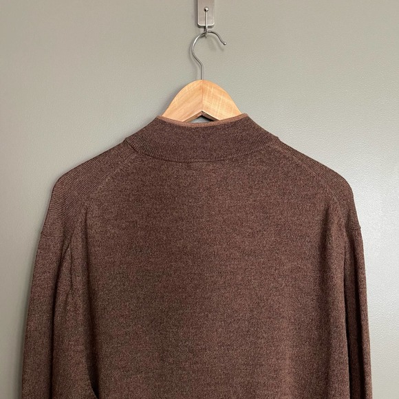 Raffi The Palmer Pullover Wool Sweater Sz XXL Long Sleeve Quarter Zip Mock Neck - Picture 11 of 16